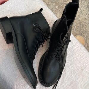 VINCE Black Leather Men's Boots